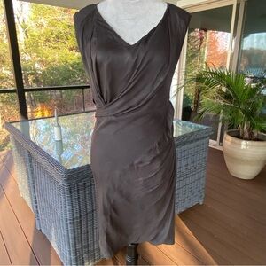 All Saints ‘Japanese Cloth’ Draped Dress, in a beautiful dark Charcoal Grey